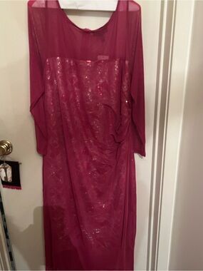 ELOQUII MIdi Pink Raspberry Sequin Evening Dress, Size 20